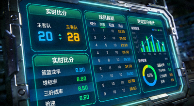 体育数据可视化大屏展示比赛统计